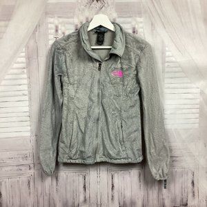 The North Face Gray & Pink Minky Fully Zip Jacket S